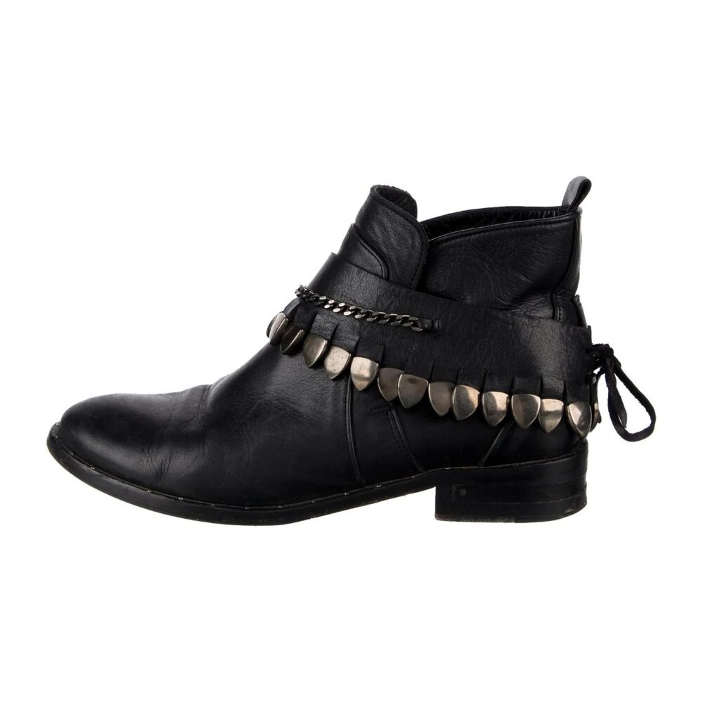 Freda Salvador Leather Chain-Link Accents Boots